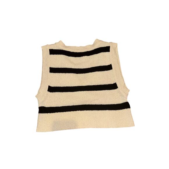 Free People Santa Monica Black and White Striped Knit Sweater Vest - Picture 4 of 5